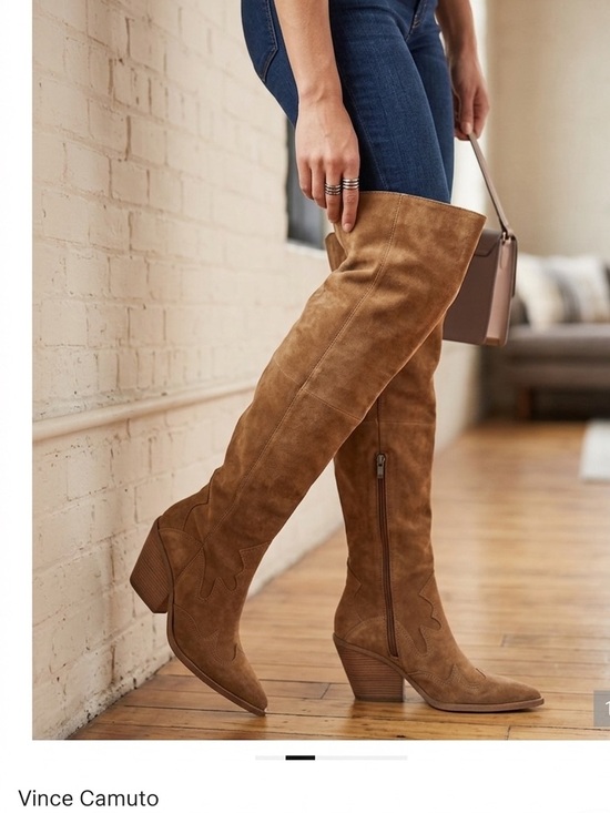 Vince Camuto Shoes - Vince Camuto Tan Suede Over the Knee Boots new in box